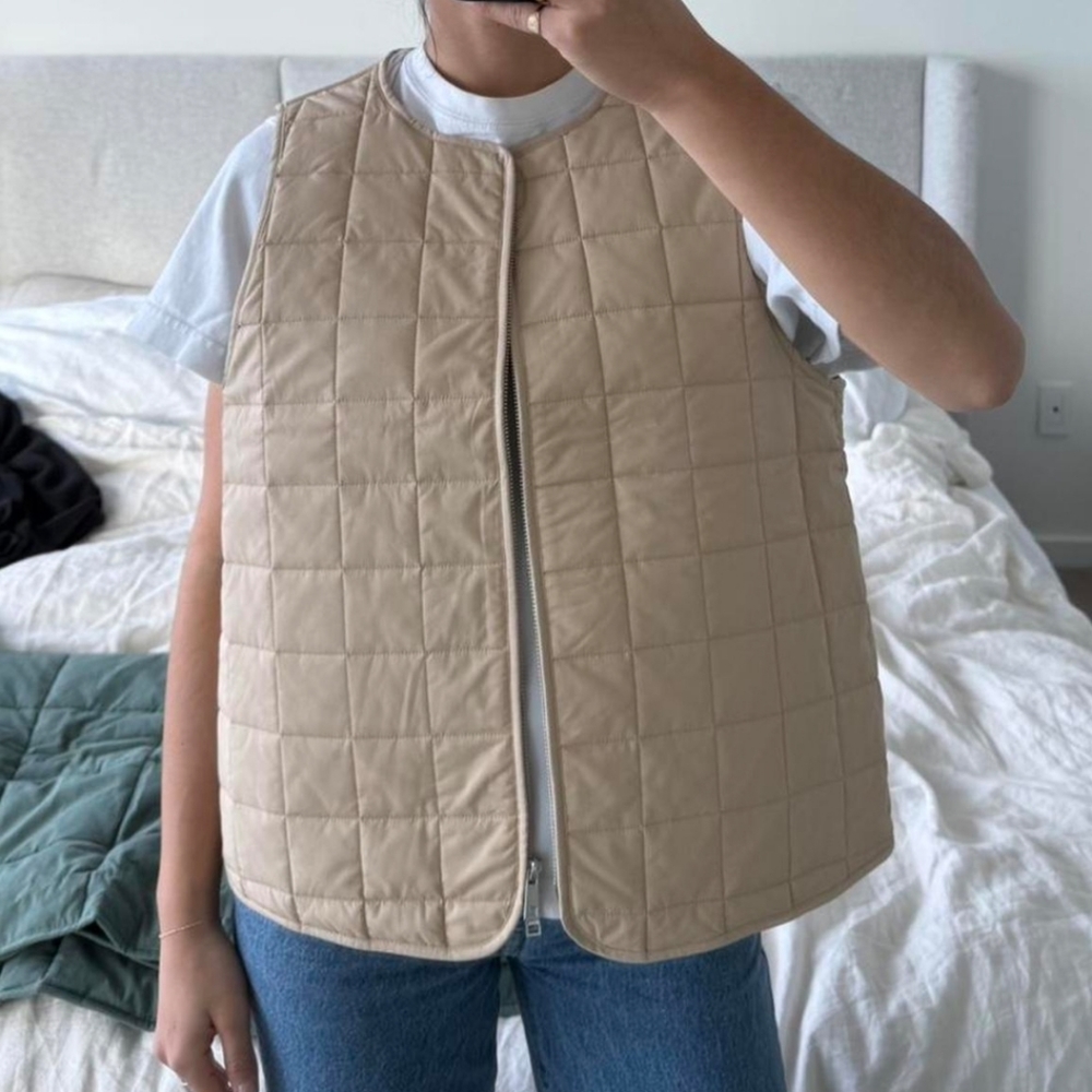 Aligne Camel Yas Vest Quilted Puff Tan Size XS New With Tags